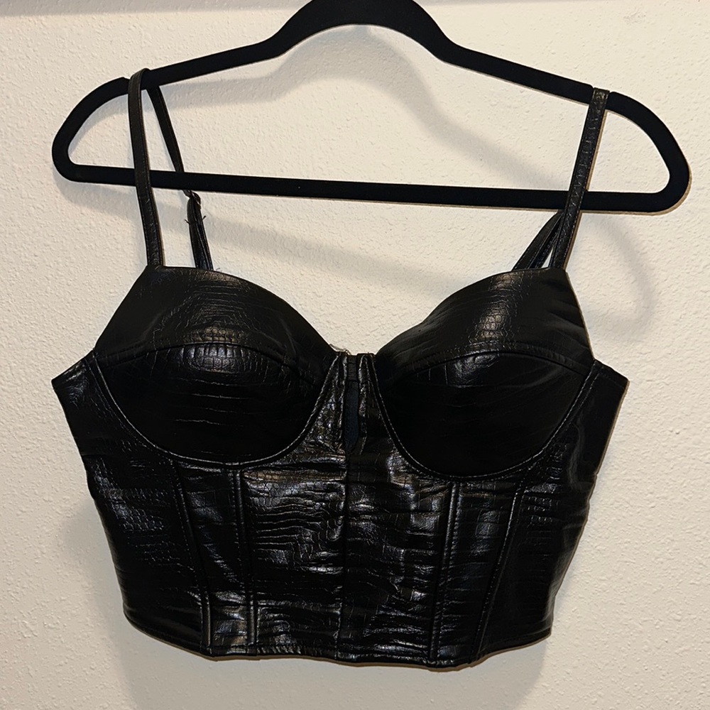 PLEATHER ALLIGATOR CORSET TOP